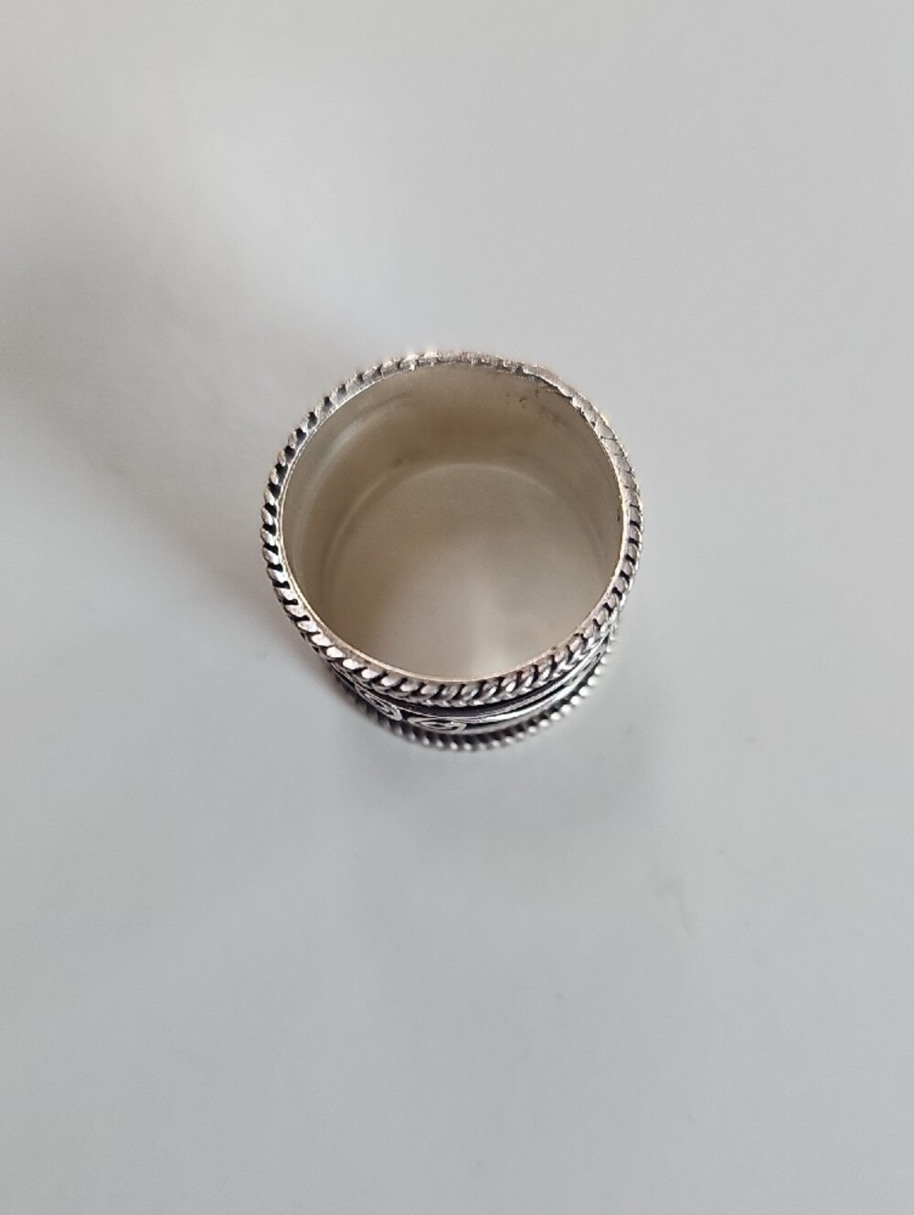 Sterling Silver Wide Swirl Band Ring - Silver - Picture 3 of 5